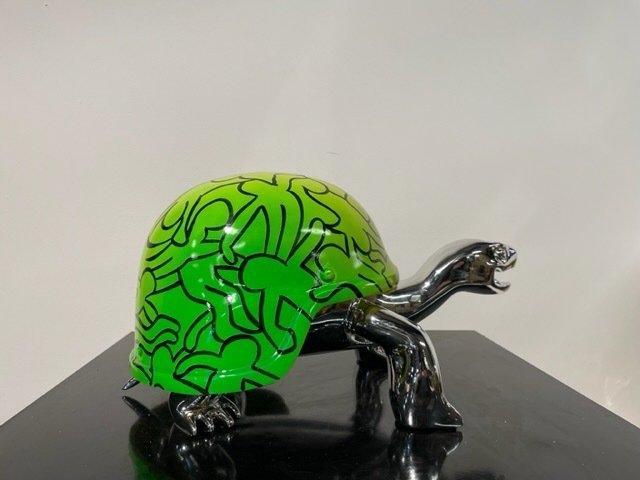 Van Apple - Keith Haring - The Silver Peace Turtle, Antiek en Kunst, Kunst | Schilderijen | Modern