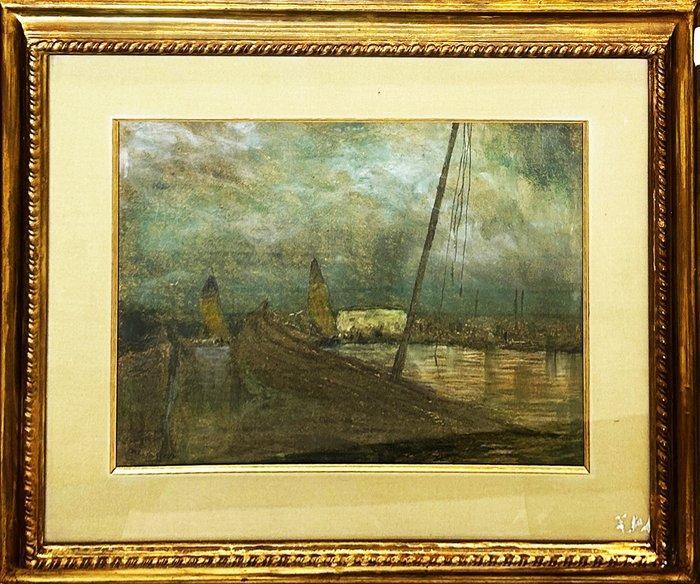 Michele Cascella (1892-1989) - Sulla foce del Pescara, Antiek en Kunst, Kunst | Schilderijen | Klassiek