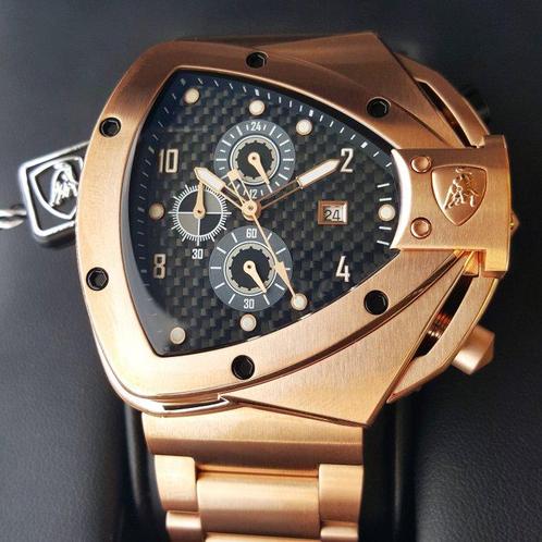 Lamborghini - SPYDER - Chronograph - Gold - Strong - Heren -, Handtassen en Accessoires, Horloges | Heren