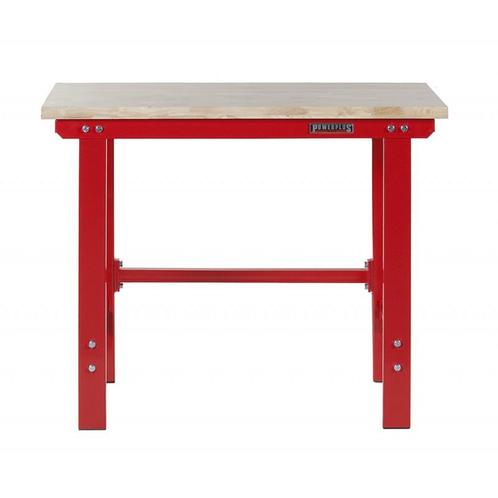 Werkbank rood 120 cm met hardhouten blad, Doe-het-zelf en Bouw, Werkbanken, Ophalen of Verzenden