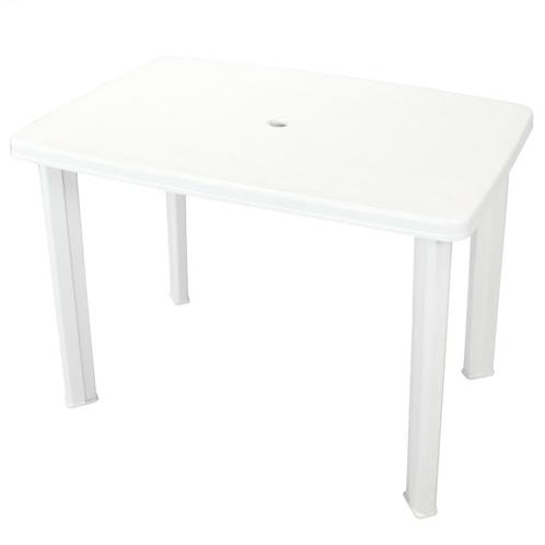 vidaXL Table de jardin Blanc 101 x 68 x 72 cm Plastique, Jardin & Terrasse, Ensembles de jardin, Neuf, Envoi