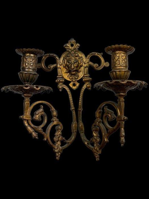 Wandkandelaar - Goudkleurig antimoon, Antiquités & Art, Curiosités & Brocante