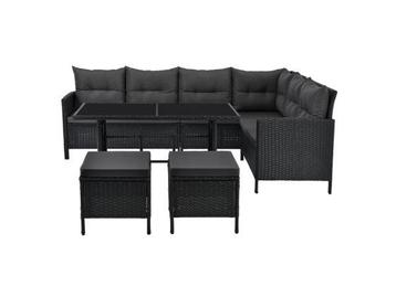 Veiling - Loungeset Manacor - Polyrotan - Zwart