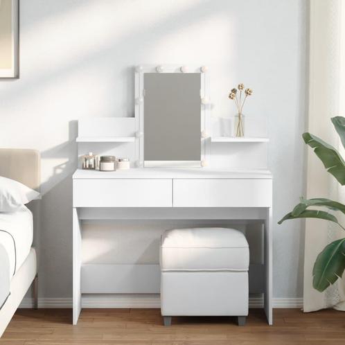 vidaXL Kaptafel met LED-verlichting 100x40x130 cm wit, Huis en Inrichting, Tafels | Kaptafels, Nieuw, Verzenden
