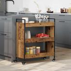 vidaXL Keuken Trolley Oudhout 70 x 30 x 82 cm Bewerkt hout, Verzenden, Nieuw