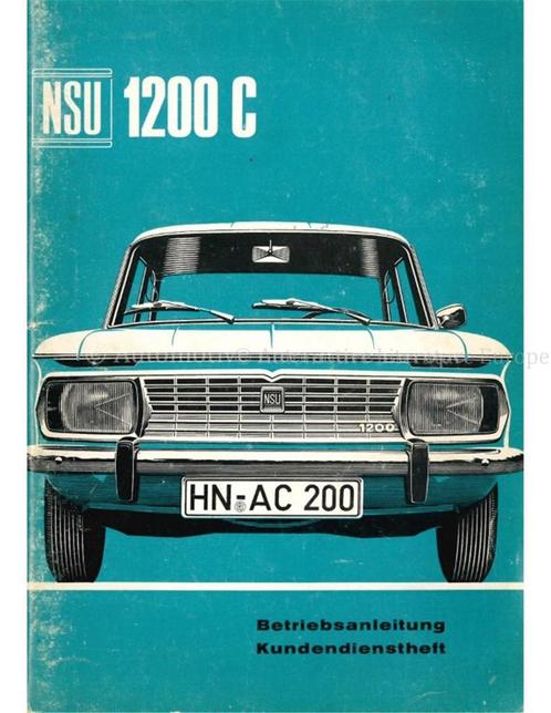 1968 NSU 1200 C INSTRUCTIEBOEKJE DUITS, Autos : Divers, Modes d'emploi & Notices d'utilisation