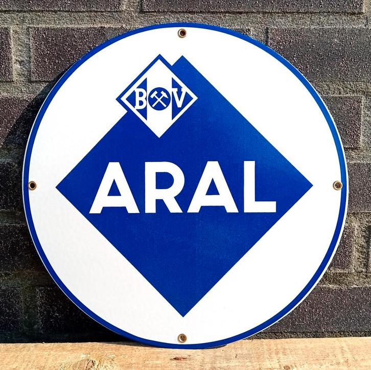 Aral vlak emaille bord, Verzamelen, Merken en Reclamevoorwerpen, Verzenden