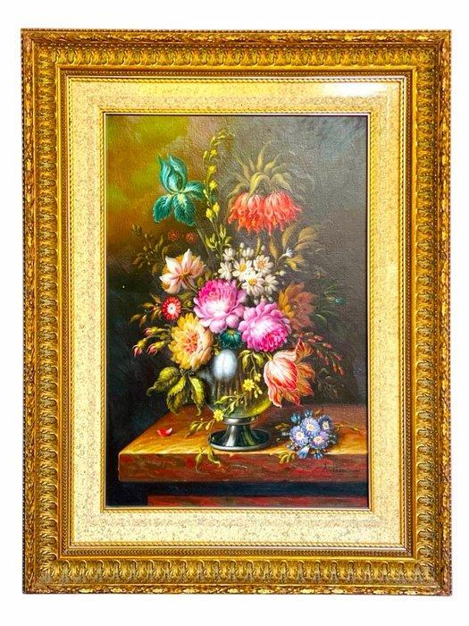 École Française (XX) - Nature morte au bouquet de fleurs, Antiek en Kunst, Kunst | Schilderijen | Klassiek