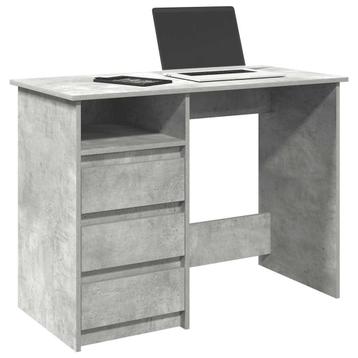 vidaXL Bureau 102x50x75 cm bewerkt hout betongrijs, Verzenden
