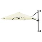 vidaXL Wandparasol met metalen paal 300 cm zandkleurig, Tuin en Terras, Parasols, Verzenden, Nieuw