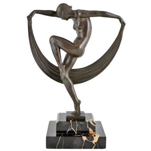 Max le Verrier - Denis - sculptuur, Art Deco danseres met, Antiek en Kunst, Antiek | Meubels | Stoelen en Sofa's