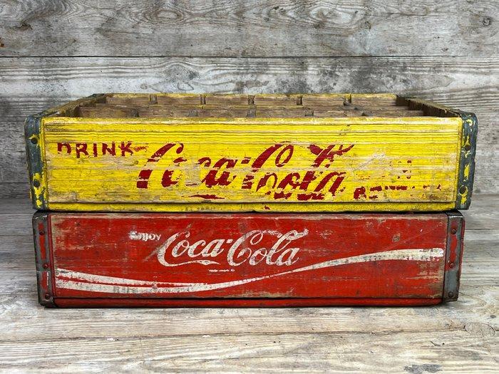 coca cola - Krat (2) - Hout - oude cocacola kistjes, Antiek en Kunst, Antiek | Wandborden en Tegels