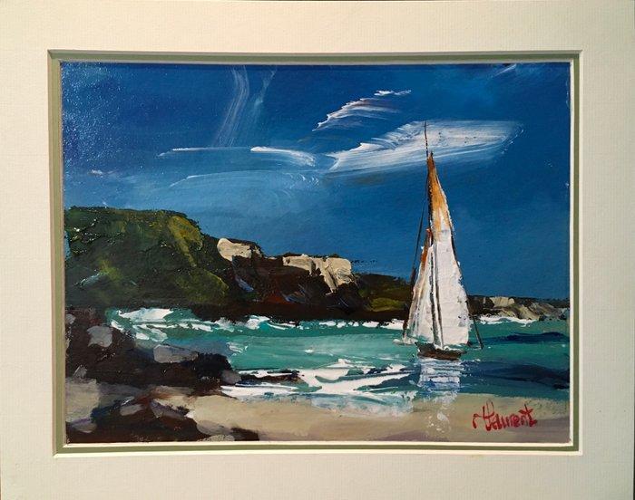Philippe Laurent (XX-XXI) - Le voilier, Antiquités & Art, Art | Peinture | Classique