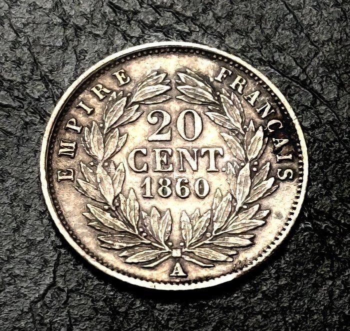 Frankrijk. Napoléon III. 20 Centimes 1860-A, Paris (Zonder, Postzegels en Munten, Munten | Europa | Euromunten