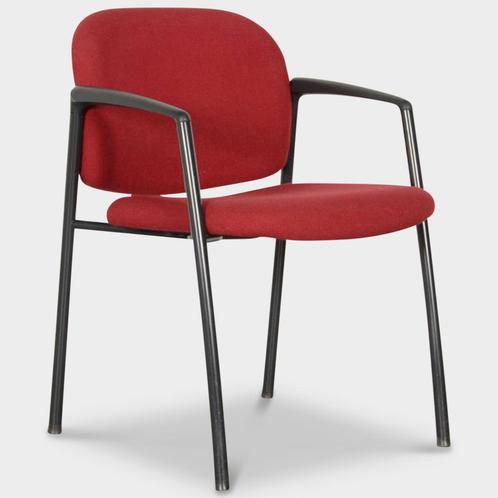 Vergaderstoel Ahrend 320, bordeaux rood, 4-poot onderstel, Huis en Inrichting, Stoelen, Gebruikt, Ophalen of Verzenden