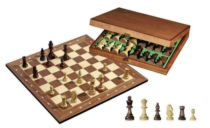 Houten Schaakset No: 5, KH 90 mm, Toernooi Schaakset, Hobby en Vrije tijd, Denksport en Puzzels, Schaken, Nieuw, Verzenden