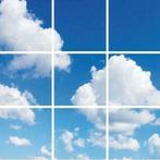 Wolkenplafond Fotoprint verdeeld over 9 panelen 60x60cm, Nieuw, Verzenden