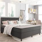vidaXL Boxspring stof donkergrijs 160x200 cm, Verzenden, Nieuw