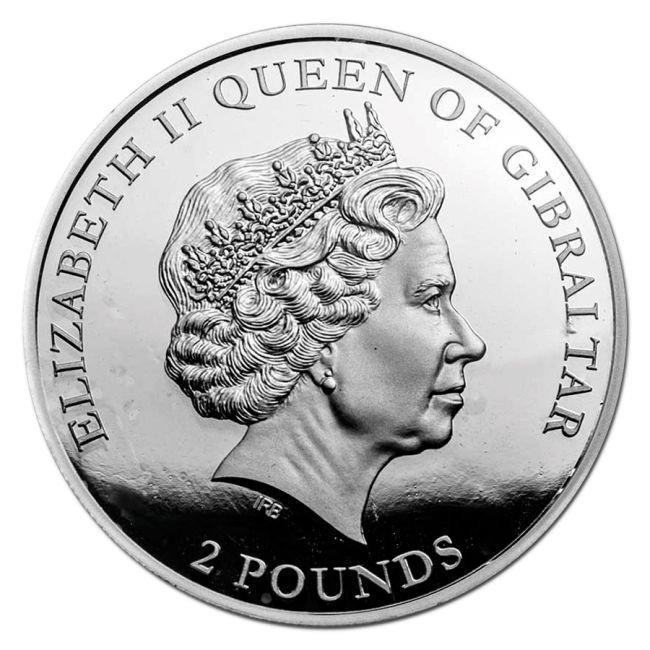 Gibraltar. 2 Pounds 2021 1 oz £2 Pounds The Barbary Macaque, Postzegels en Munten, Munten | Europa | Niet-Euromunten