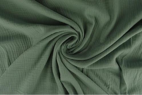 10 meter double gauze stof - Oud groen - 100% katoen, Hobby en Vrije tijd, Stoffen en Lappen, 120 cm of meer, 200 cm of meer, Groen