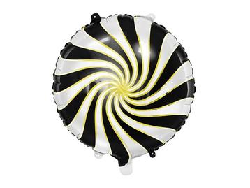 Helium Ballon Candy Zwart Leeg 35cm, Verzenden