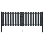 vidaXL Dubbele poort met deur staal 300x100 cm antraciet, Tuin en Terras, Verzenden, Nieuw