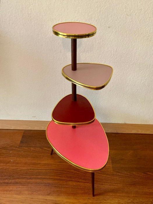 Plantentafel - Hout - Retro plantentafel met vier verdiepen, Antiek en Kunst, Kunst | Designobjecten