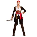 Piraat Kostuum Zwart Rood Dames, Verzenden