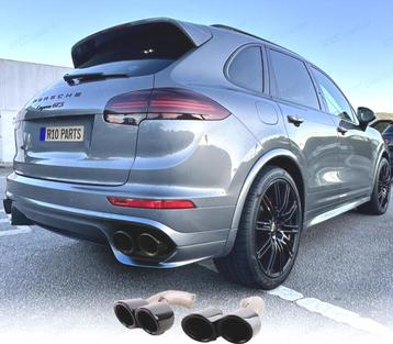 EMBOUT DÉCHAPPEMENT PORSCHE CAYENNE 92A 14-17 LOOK GTS NOIR, Verzenden