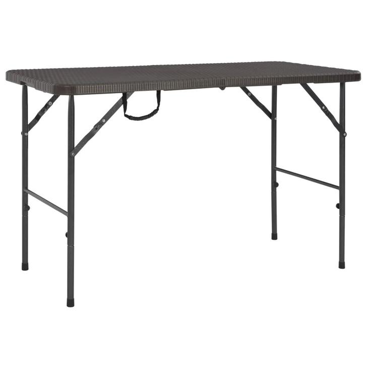 vidaXL Tuintafel inklapbaar rattan look 120x60x74 cm HDPE, Tuin en Terras, Tuintafels, Nieuw, Verzenden