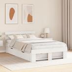 vidaXL Bedframe met hoofdeinde Wit 120 x 200 cm Massief, Verzenden, Nieuw