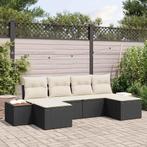vidaXL Tuinbank Set met kussen 6 pcs Zwart en Crème Poly, Verzenden