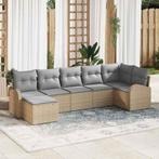 vidaXL Tuinbank Set met kussen 7 pcs Beige Poly rattan, Tuin en Terras, Tuinsets en Loungesets, Verzenden, Nieuw