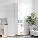vidaXL Hoge kast 34,5x34x180 cm bewerkt hout hoogglans wit, Verzenden, Nieuw