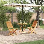 vidaXL Opvouwbare Bistroset 3 pcs Bruin Massief acaciahout, Tuin en Terras, Verzenden, Nieuw