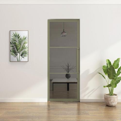 Stalen Taatsdeur - Olijfgroen - 3 Vlaks - Rook glas, Doe-het-zelf en Bouw, Deuren en Vliegenramen, Nieuw, Metaal, Overige typen