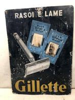 Rasoi e Lame - Gillette - Reclamebord - metaal, Antiquités & Art, Antiquités | Assiettes décoratives & Carrelages