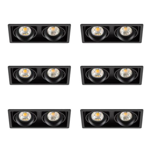 Spots inbouw Inbouwspot Bjorn 2 zwart set 6 stuks, Huis en Inrichting, Lampen | Overige, Verzenden