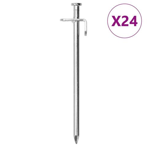 vidaXL Tentharingen 24 st 8 mm 19,5 cm gegalvaniseerd staal, Caravans en Kamperen, Tentaccessoires, Nieuw, Verzenden