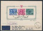 Polen 1950 - Roosevelt blok met opdruk groszy op een brief, Postzegels en Munten, Gestempeld