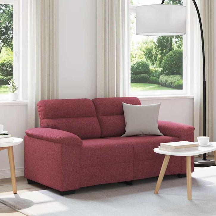 vidaXL 2-zitsbank wijnrood 120 cm stof, Huis en Inrichting, Zetels | Zetels, Nieuw, Verzenden