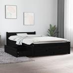 vidaXL Cadre de lit avec tiroirs Noir 90x200 cm, Neuf, Verzenden
