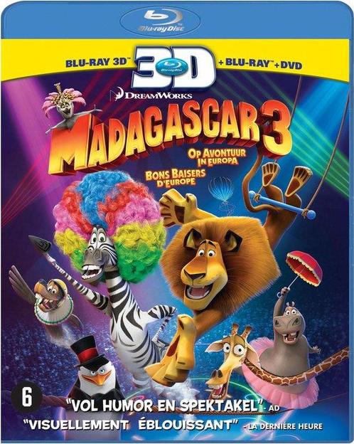 Madagascar 3 3D 2D en dvd (blu-ray tweedehands film), Cd's en Dvd's, Dvd's | Actie, Ophalen of Verzenden