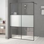 vidaXL Inloopdouchewand 140x195 cm halfmat ESG-glas zwart, Doe-het-zelf en Bouw, Sanitair, Verzenden, Nieuw