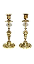 Kandelaar (2) - Verguld brons, Antiek en Kunst