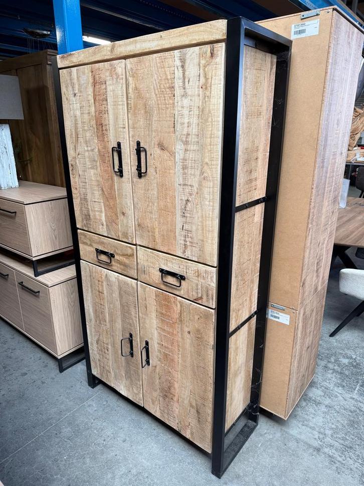 Mok bergkast, mangohout (nieuw, A-keuze), Huis en Inrichting, Kasten | Wandmeubels, Nieuw, Met lade(s), Met deur(en), Overige houtsoorten