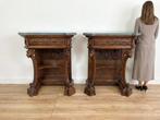 Wandtafel (2) - Hout, Marmer - Paar consoletafels