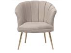Veiling - Bella Home - Schelpfauteuil velvet creme - gouden, Nieuw