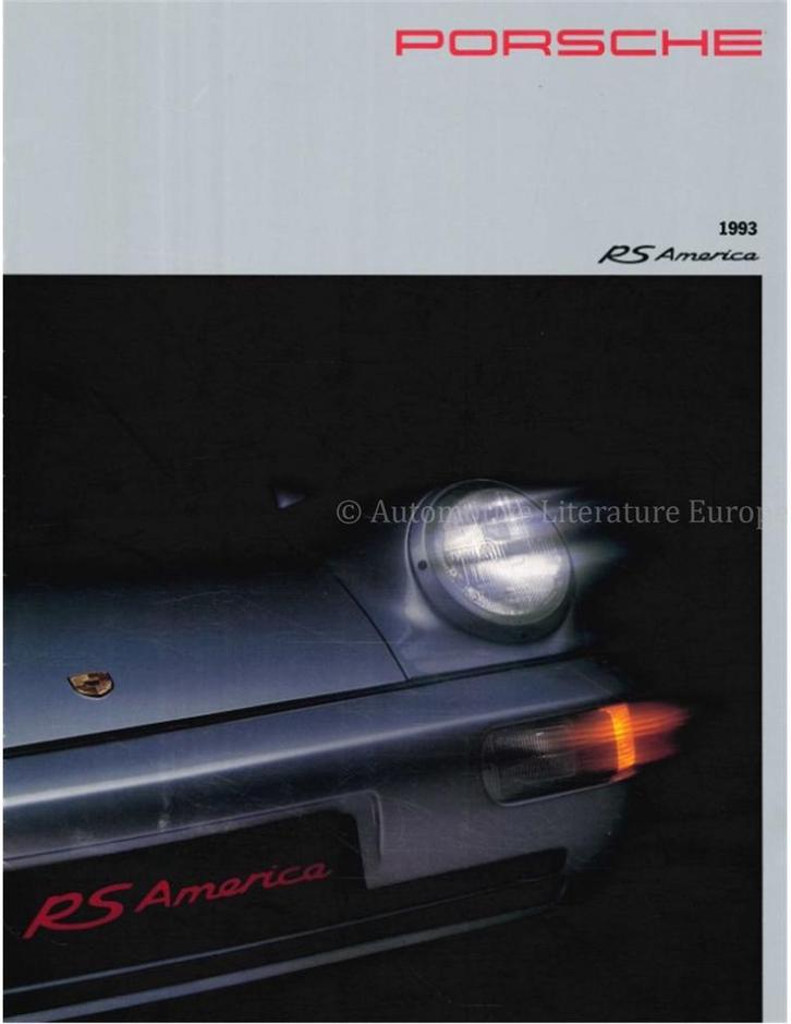 1993 PORSCHE 911 RS AMERICA BROCHURE ENGELS (USA), Boeken, Auto's | Folders en Tijdschriften