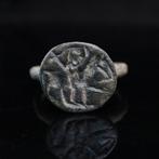 Late Byzantijns of Crusader zegelring Brons Ring - Gravure